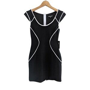 NWT Express Black Bodycon Cap Sleeve Cocktail Dress Size 0